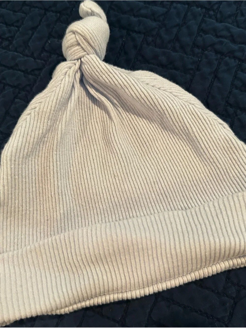Knot Top Ribbed Baby Cotton Beanie - Light Blue Hat Kyle & Deena 6-9 Months